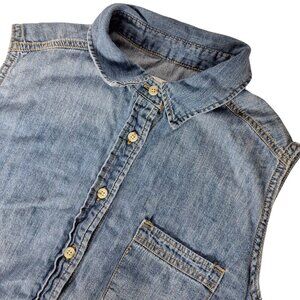 Universal Thread Denim Romper Sleeveless Blue Large